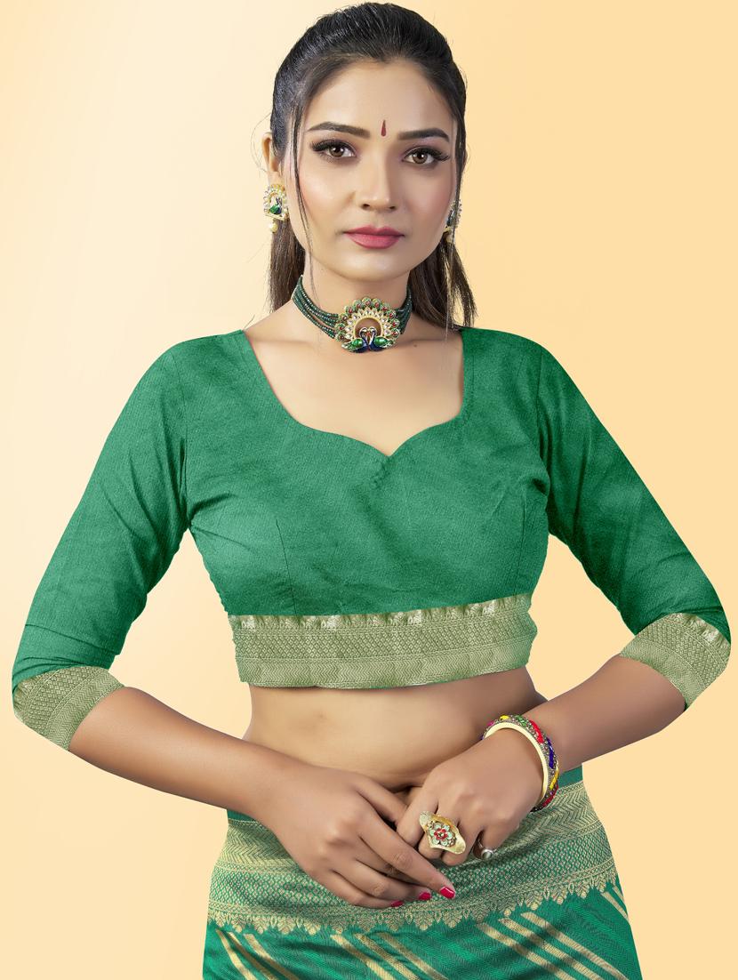 self design woven saree with blouse - 20125451 - Standard Image - 2