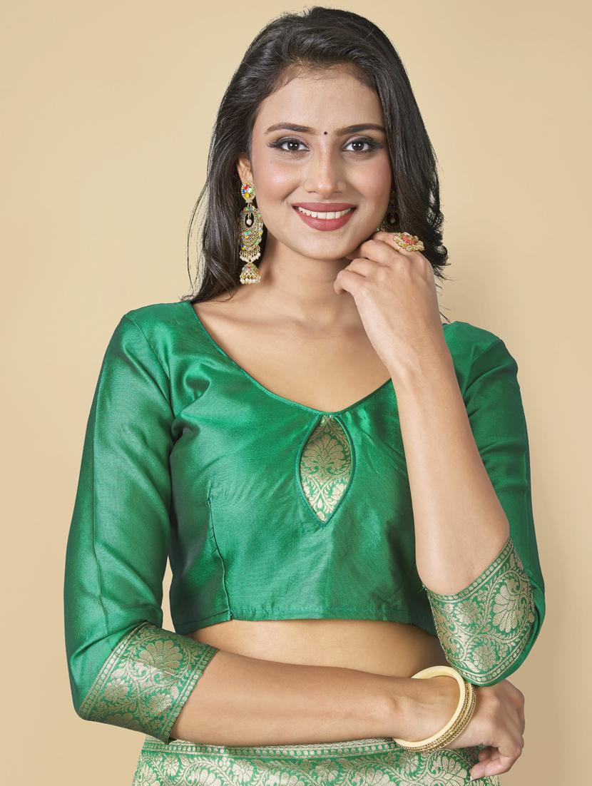 self design woven saree with blouse - 20125461 - Standard Image - 2