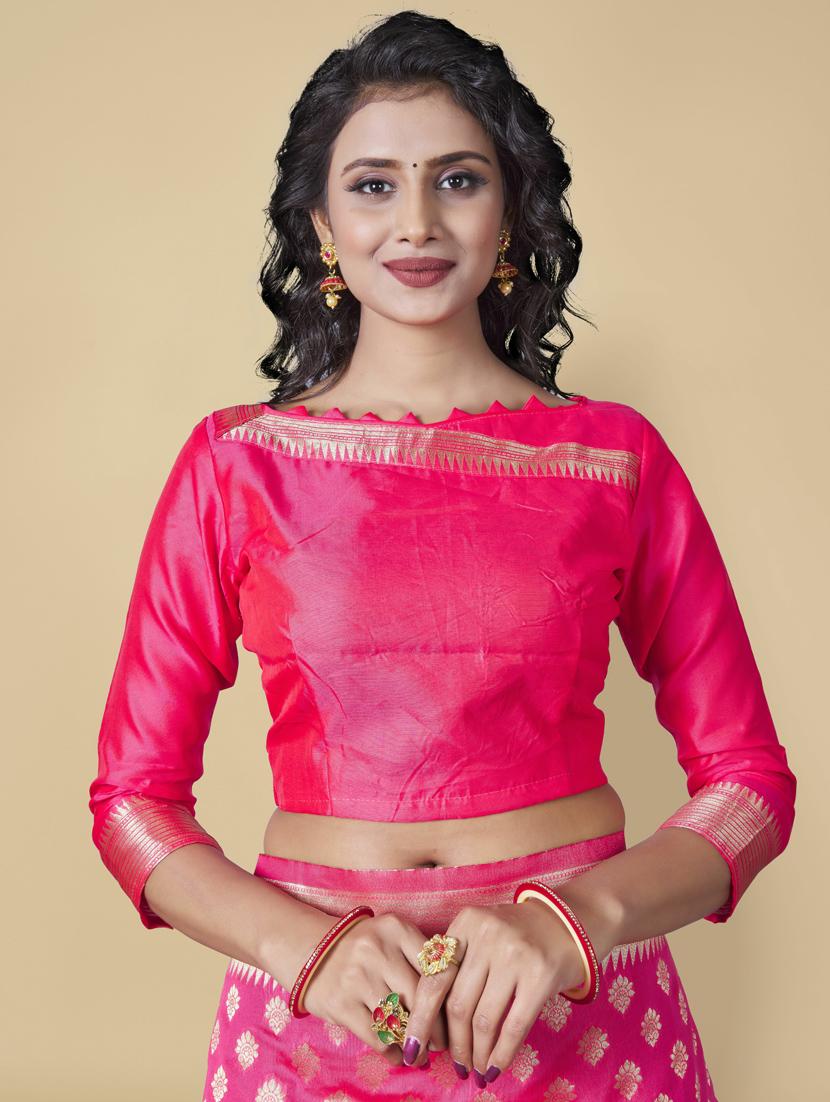 self design woven saree with blouse - 20125472 - Standard Image - 2