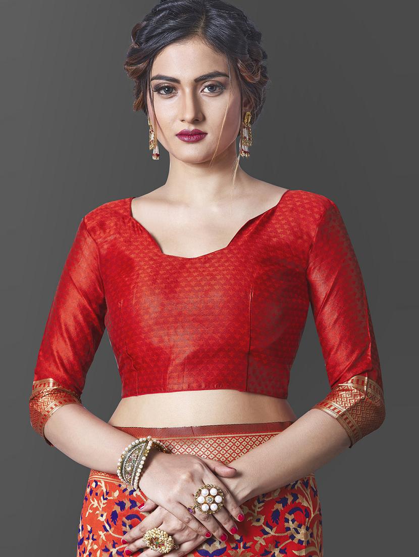 women self design woven saree with blouse - 20125696 - Standard Image - 2