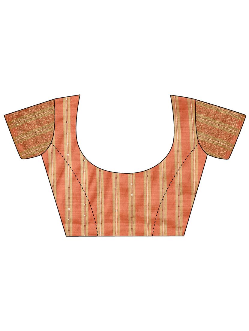 women solid woven saree with blouse - 20125700 - Standard Image - 2