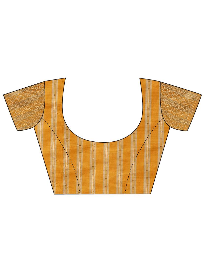 women solid woven saree with blouse - 20125702 - Standard Image - 2