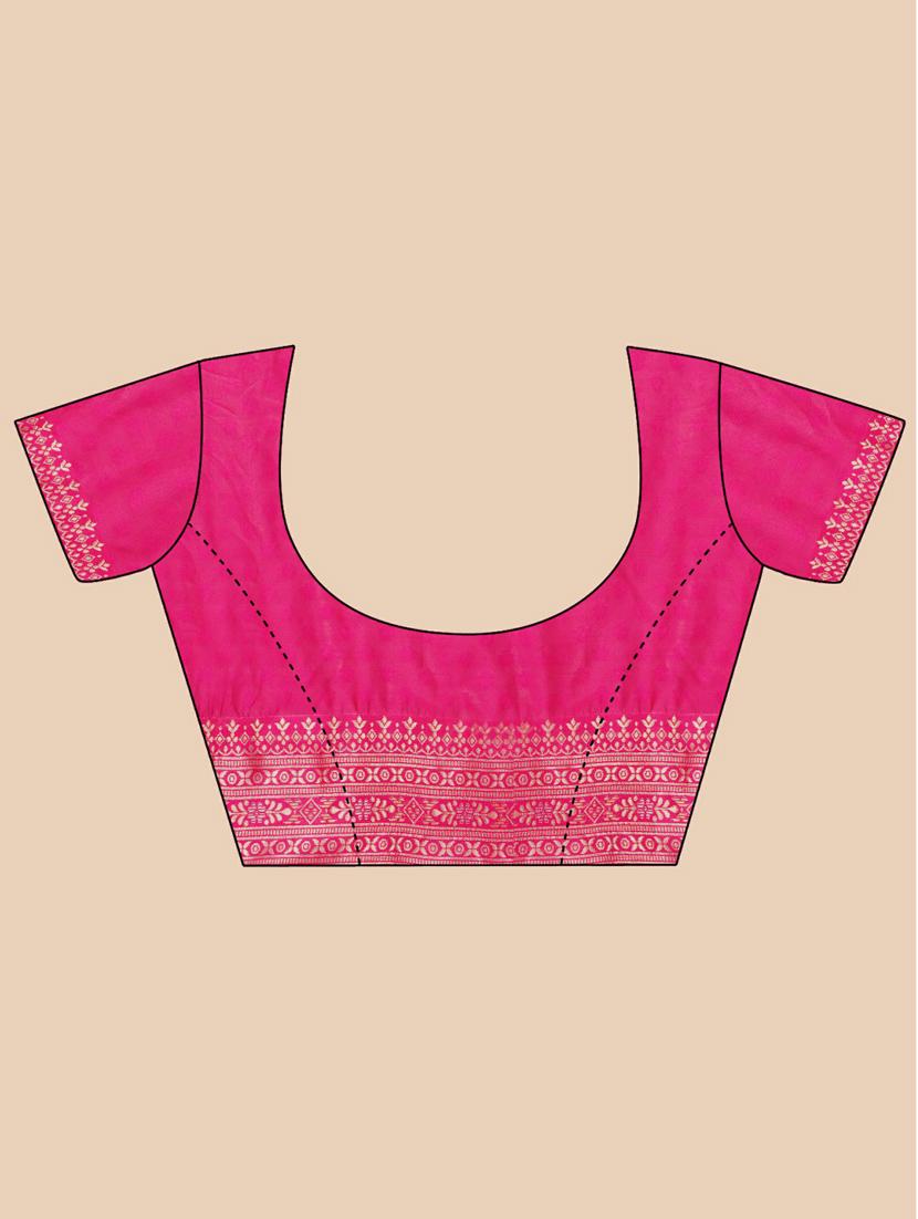 self design banarasi saree with blouse - 20125802 - Standard Image - 2