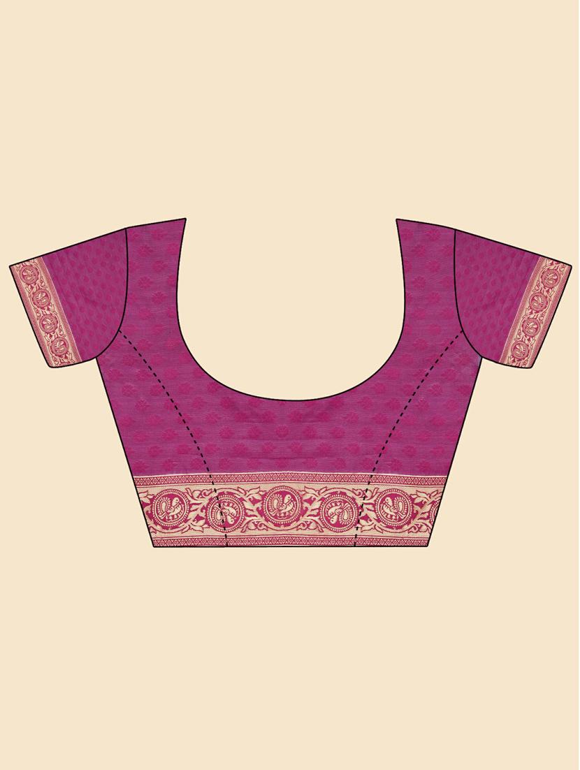 self design banarasi saree with blouse - 20125806 - Standard Image - 2
