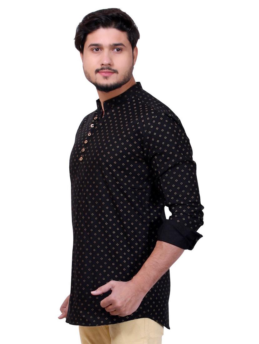 mandarin neck printed short kurta - 20126880 - Standard Image - 2