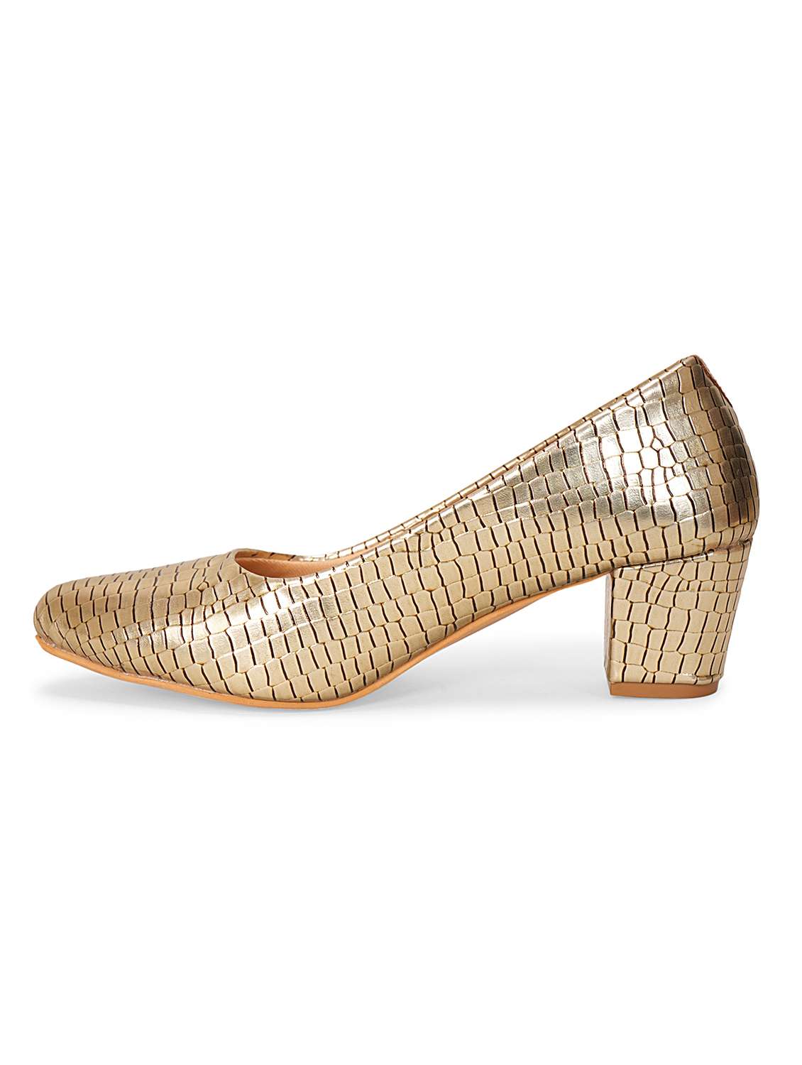 gold synthetic slip on pumps - 20127236 -  Standard Image - 2