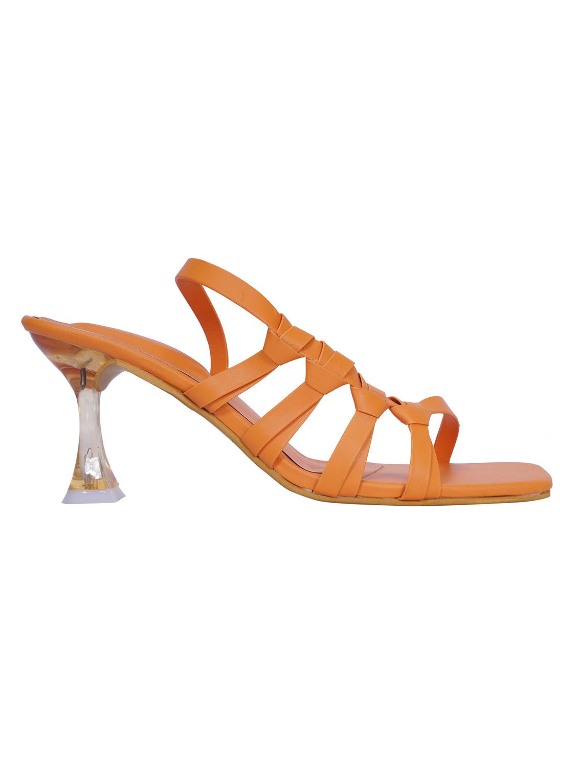 orange synthetic slip on sandals - 20127239 - Standard Image - 2