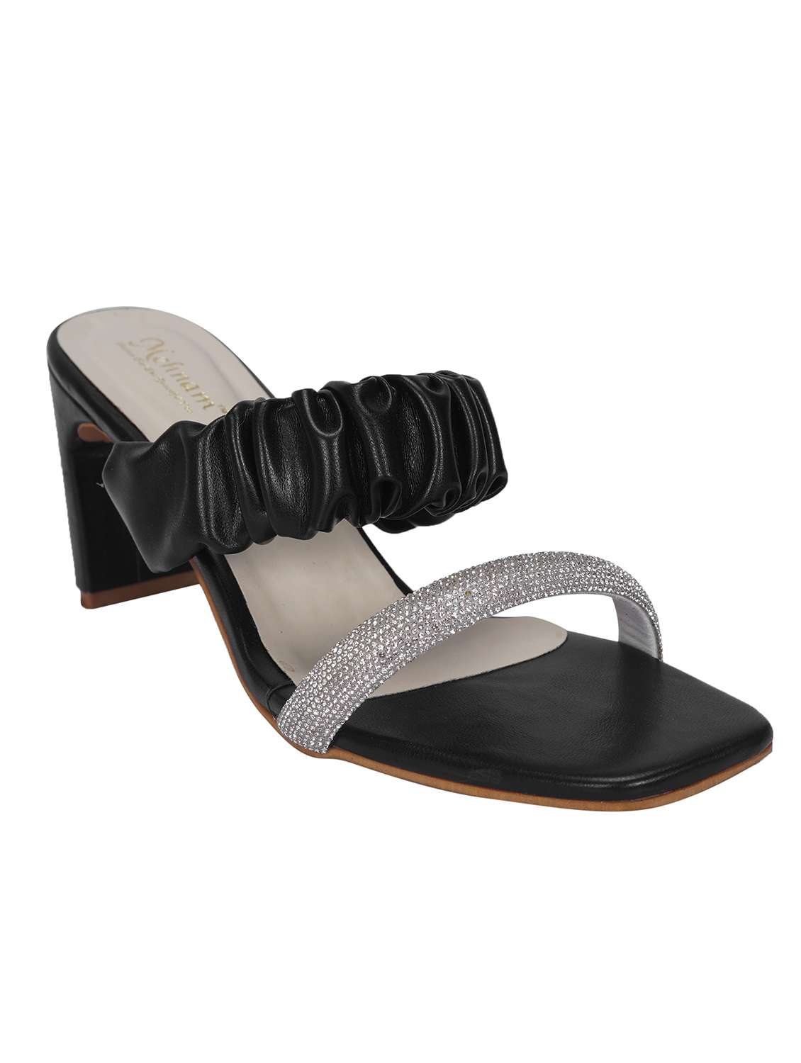black synthetic slip on sandals - 20127249 -  Standard Image - 2