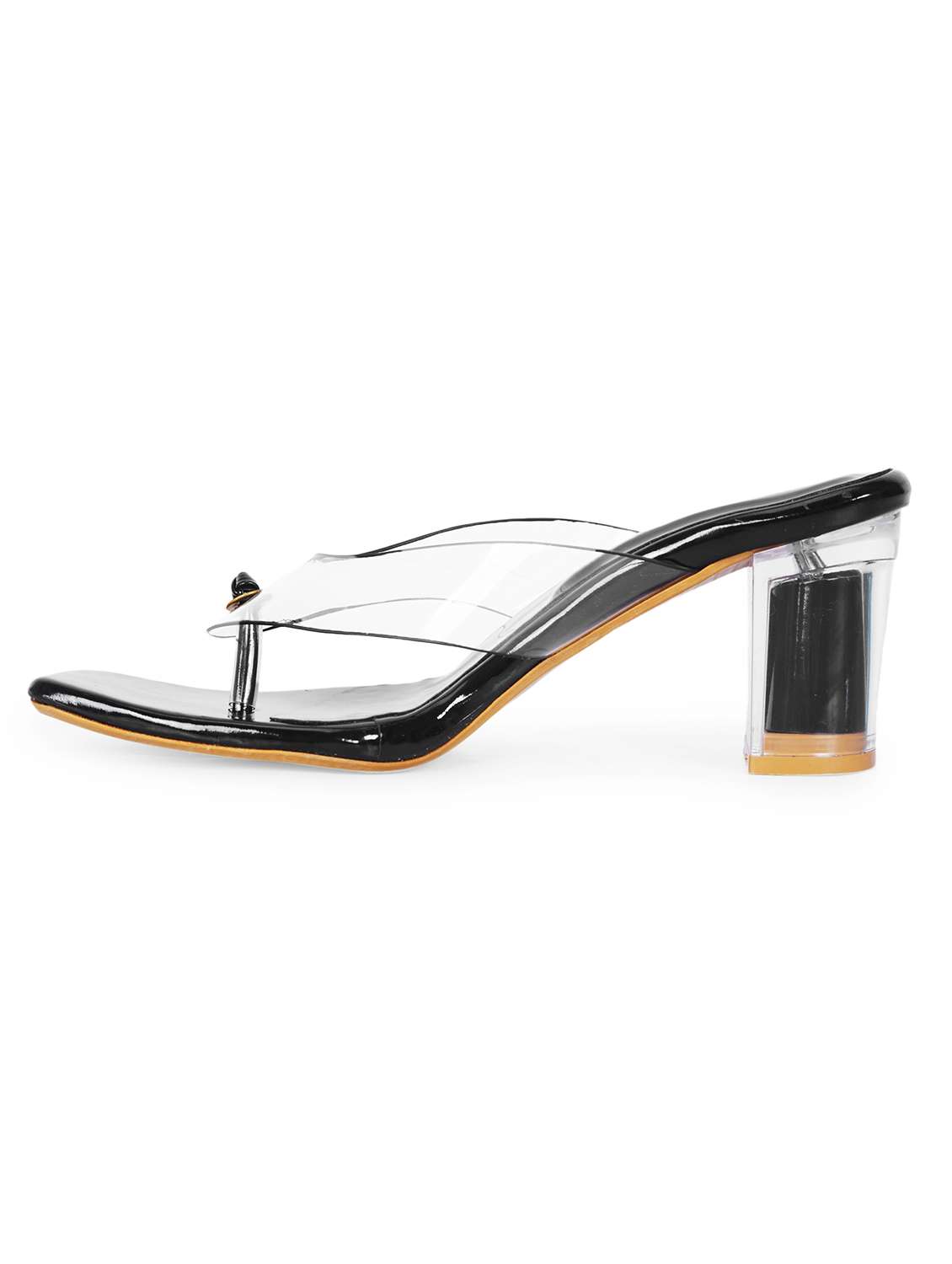 black synthetic slip on sandals - 20127271 -  Standard Image - 2