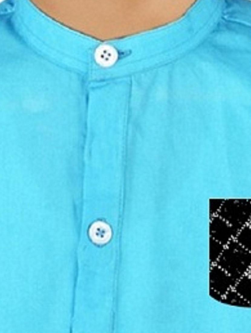 boys mandarin neck solid shirt - 20127465 - Standard Image - 2