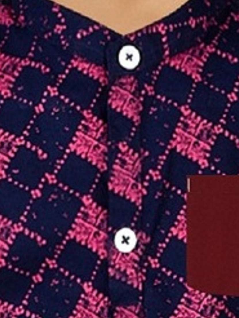 boys mandarin neck printed shirt - 20127519 -  Standard Image - 2