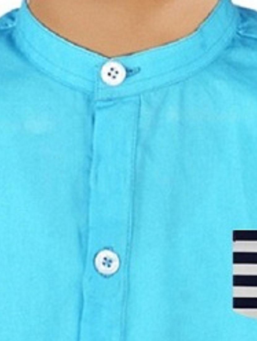 boys mandarin neck solid shirt - 20127563 - Standard Image - 2