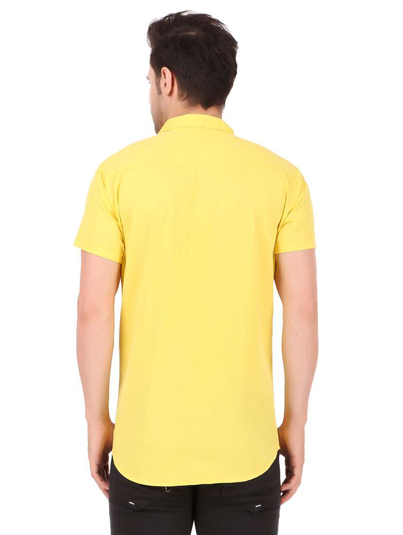 yellow cotton casual shirt - 20128706 - Standard Image - 2