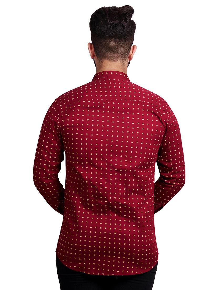 maroon cotton casual shirt - 20128823 - Standard Image - 2