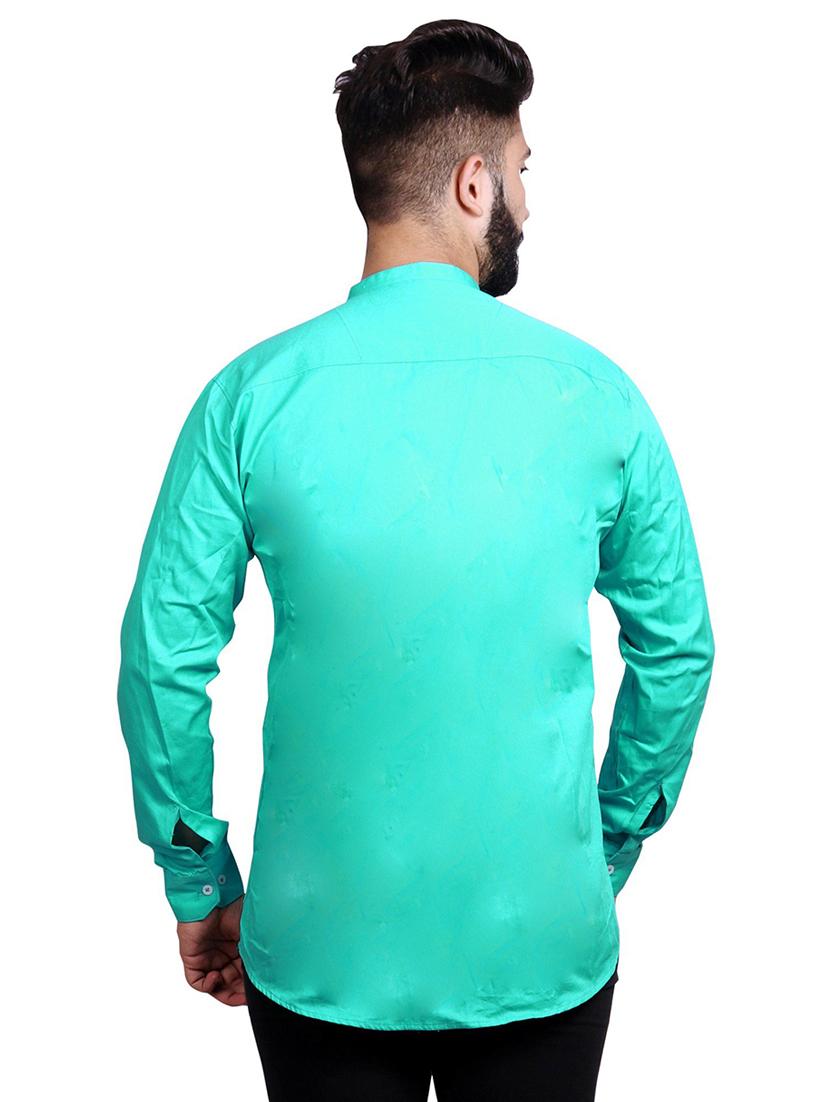 turquoise cotton casual shirt - 20128939 - Standard Image - 2
