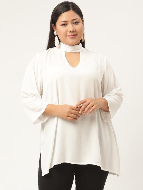 women's a line key hole neck top - 20129432 -  Standard Image - 0