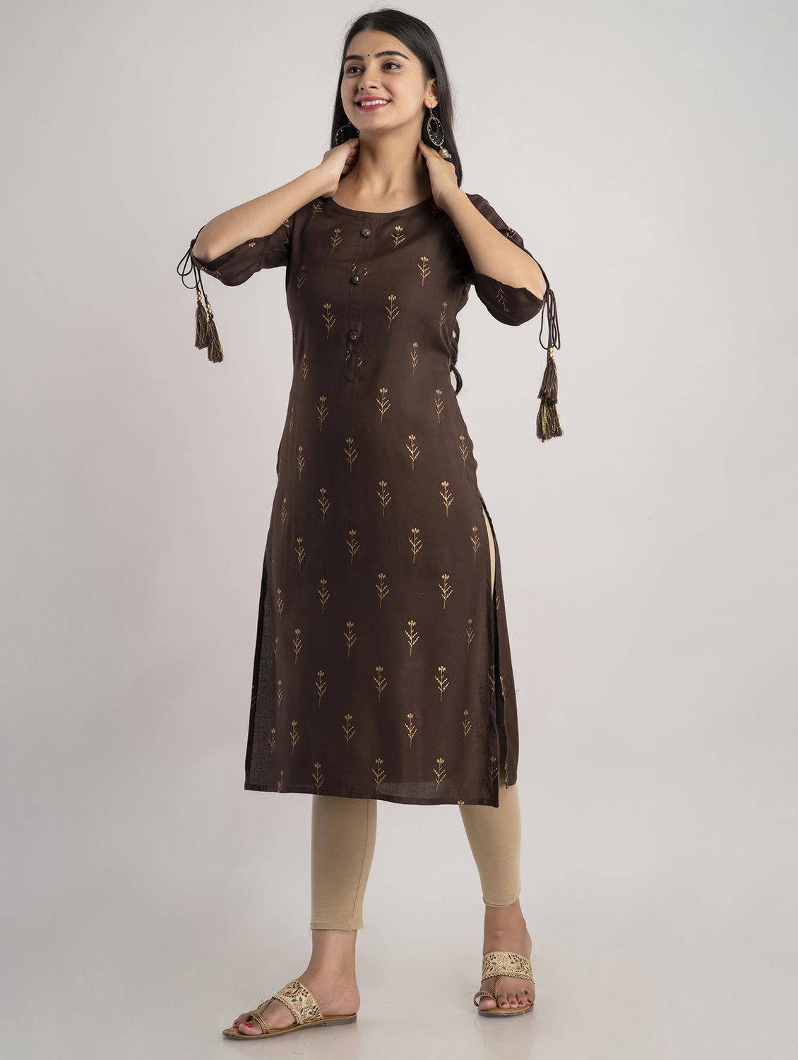 women's straight kurta - 20129538 - Standard Image - 2