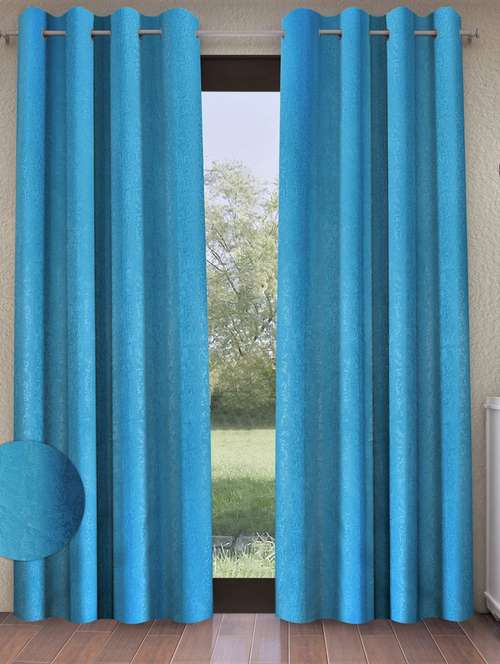 blackout textured eyelet polyester door curtains - 20129602 -  Standard Image - 0