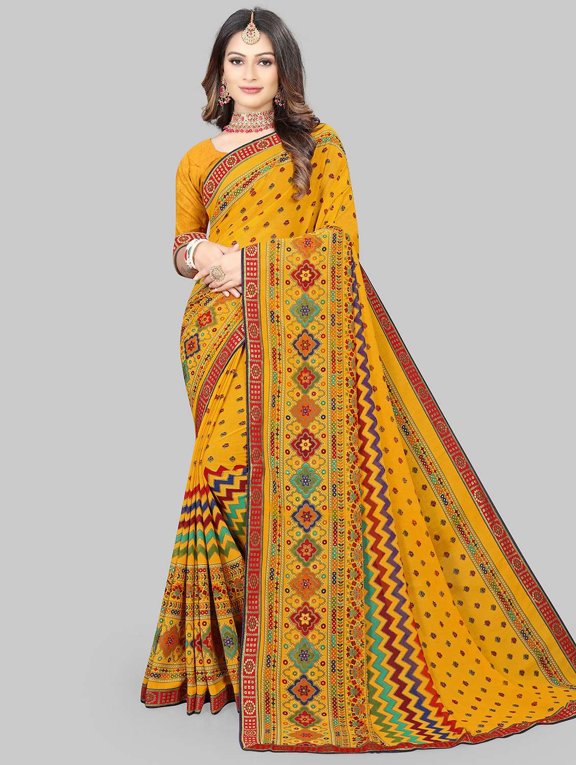 women printed saree with blouse - 20130537 -  Zoom Image - 0