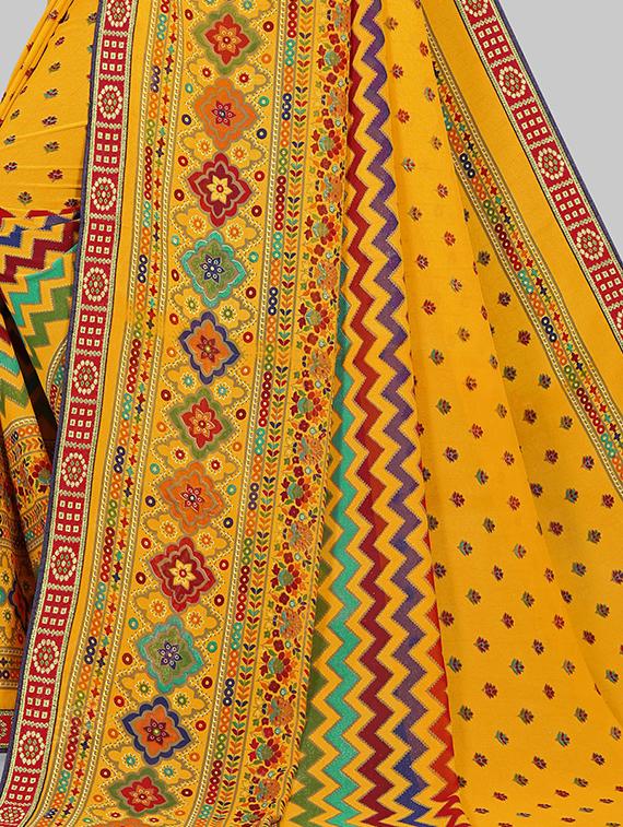 women printed saree with blouse - 20130537 - Standard Image - 2