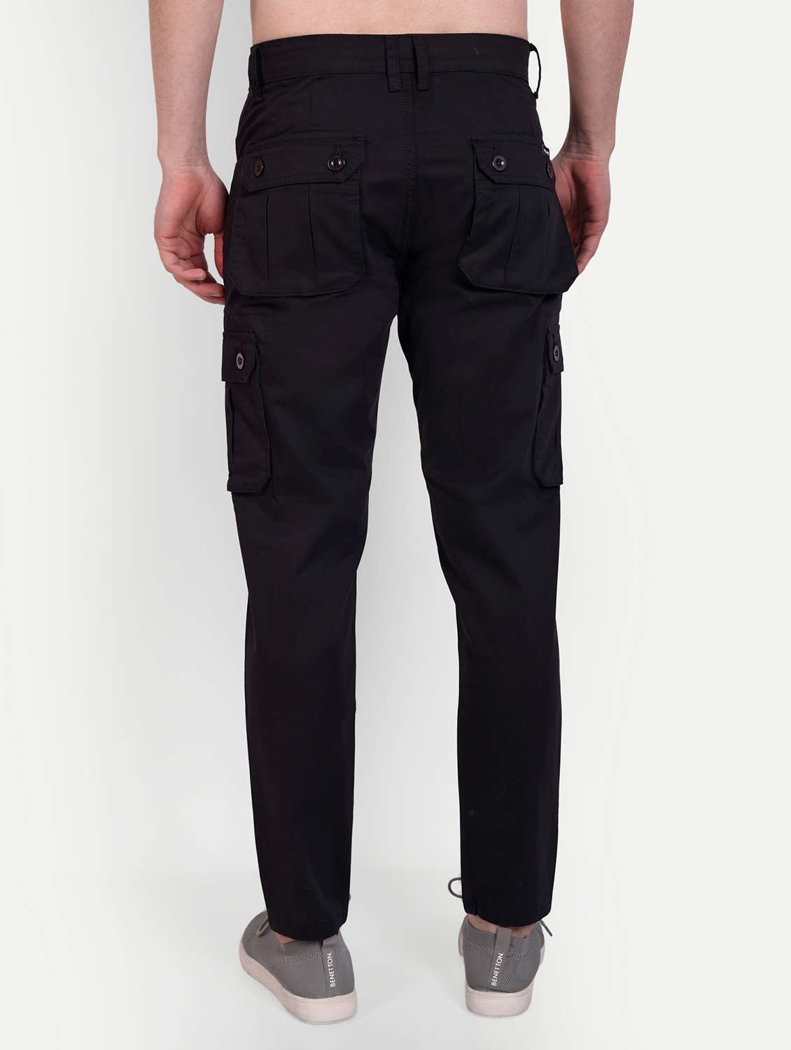 men solids cargos casual trouser - 20131419 - Standard Image - 2