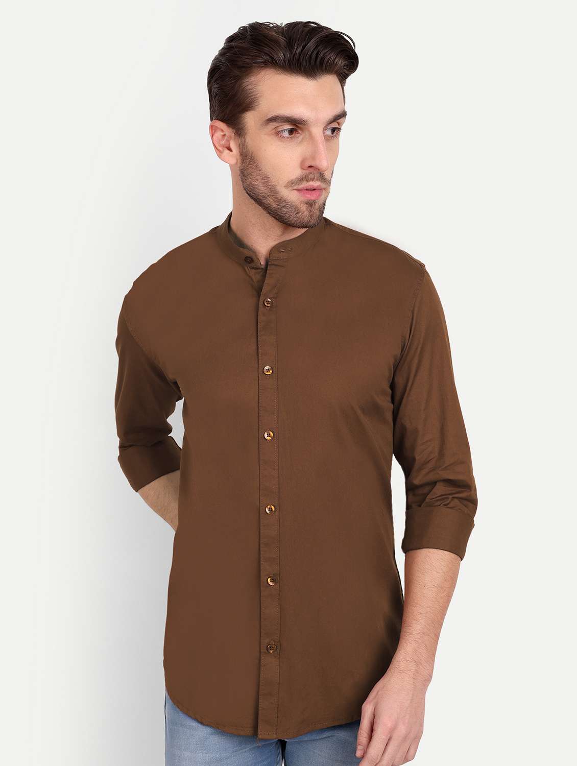 mens solid casual shirt