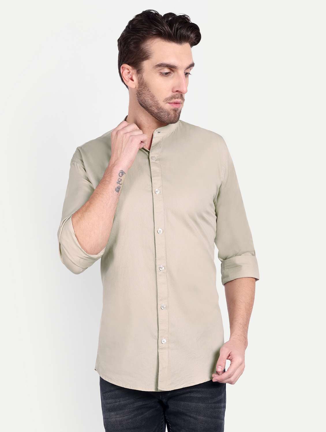 mens solid casual shirt