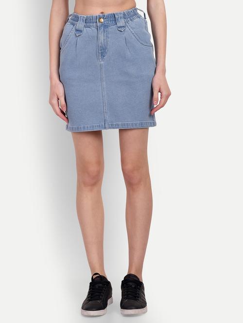 women denim short shirt - 20131591 - Standard Image - 0