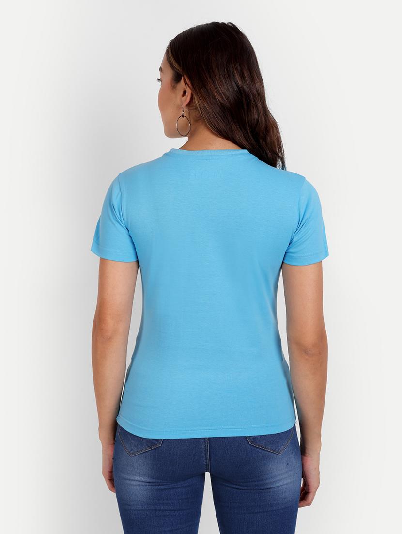blue cotton blend regular tshirt - 20131649 - Standard Image - 2