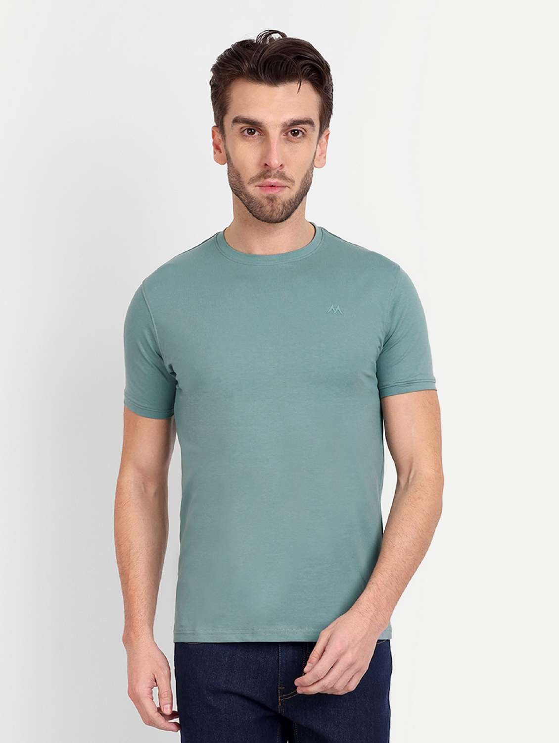 men round neck solids t-shirt