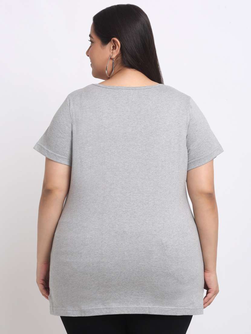women's plain round neck t-shirt - 20131816 -  Standard Image - 2