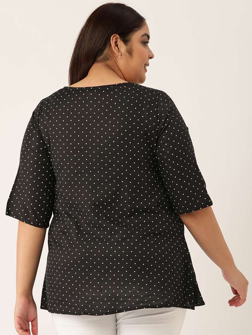 women's a line round neck top - 20132116 -  Standard Image - 2