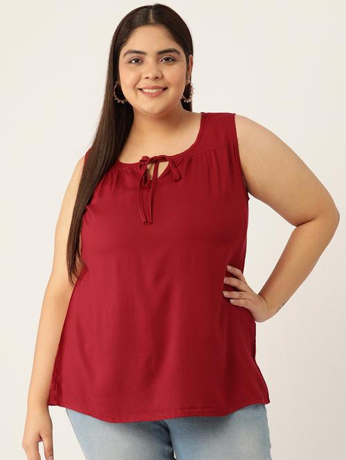women's straight tie-up neck top - 20132123 -  Standard Image - 0