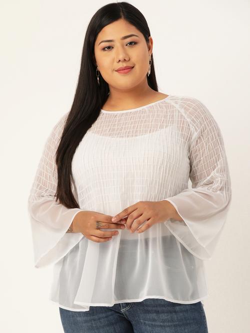 women's a-line round neck top - 20132129 - Standard Image - 0