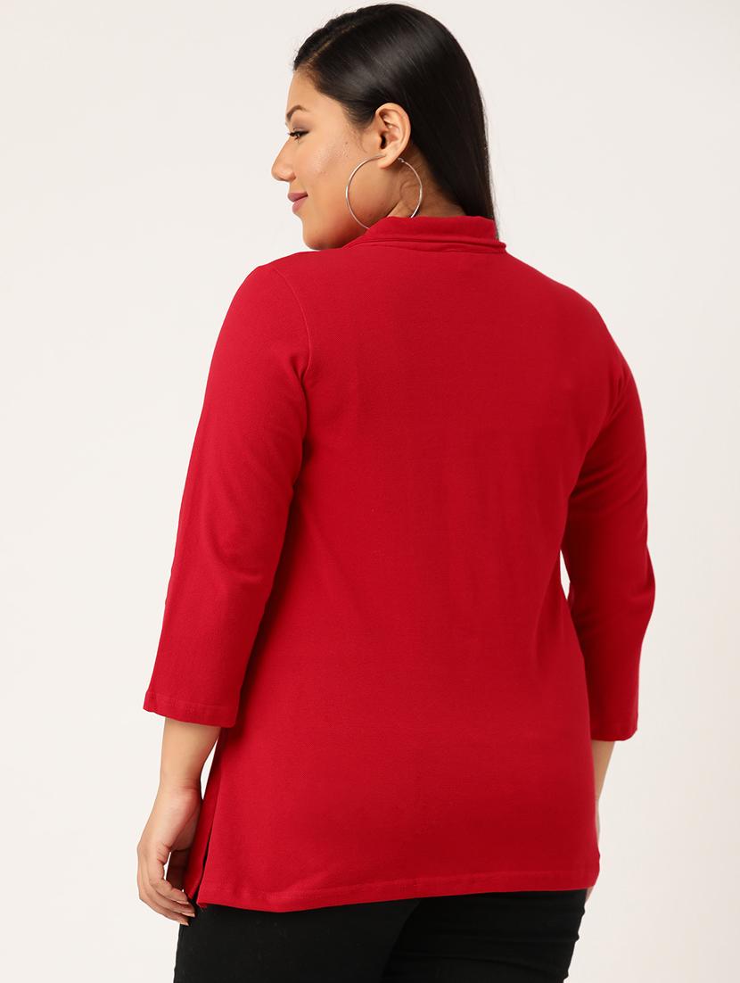 women's plain polo neck t-shirt - 20132135 - Standard Image - 2