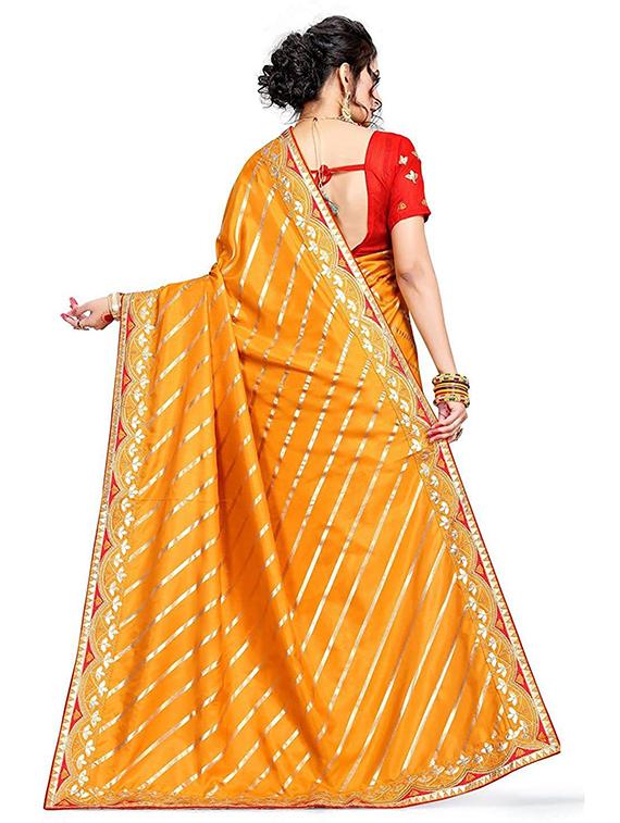 orange gota work saree with blouse - 20132203 - Standard Image - 2
