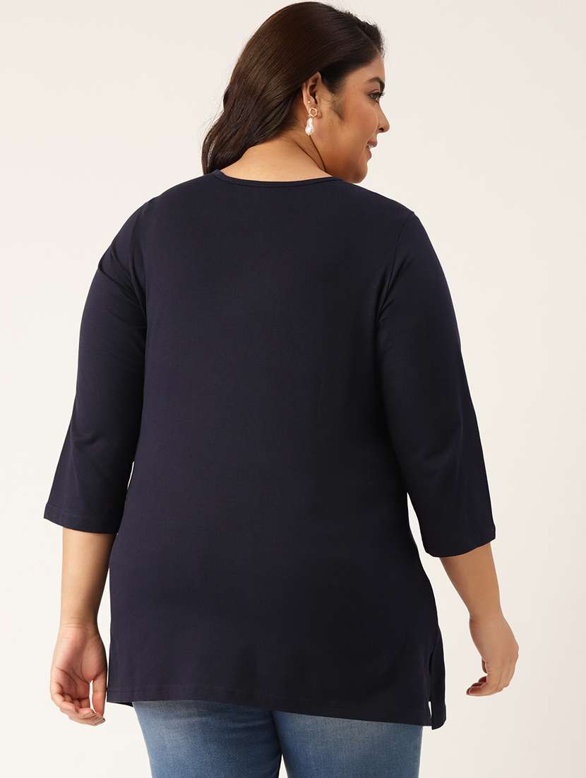 women's a line round neck top - 20132293 -  Standard Image - 2