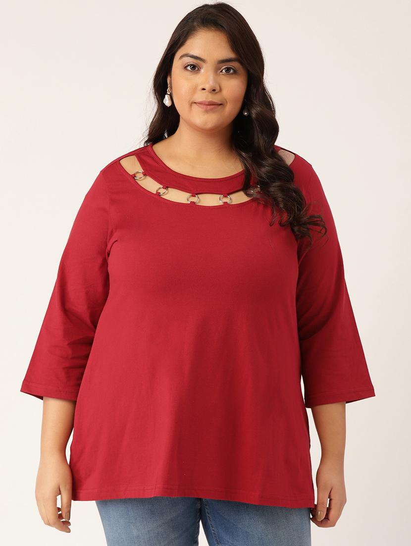 women's a line round neck top - 20132294 - Zoom Image - 0