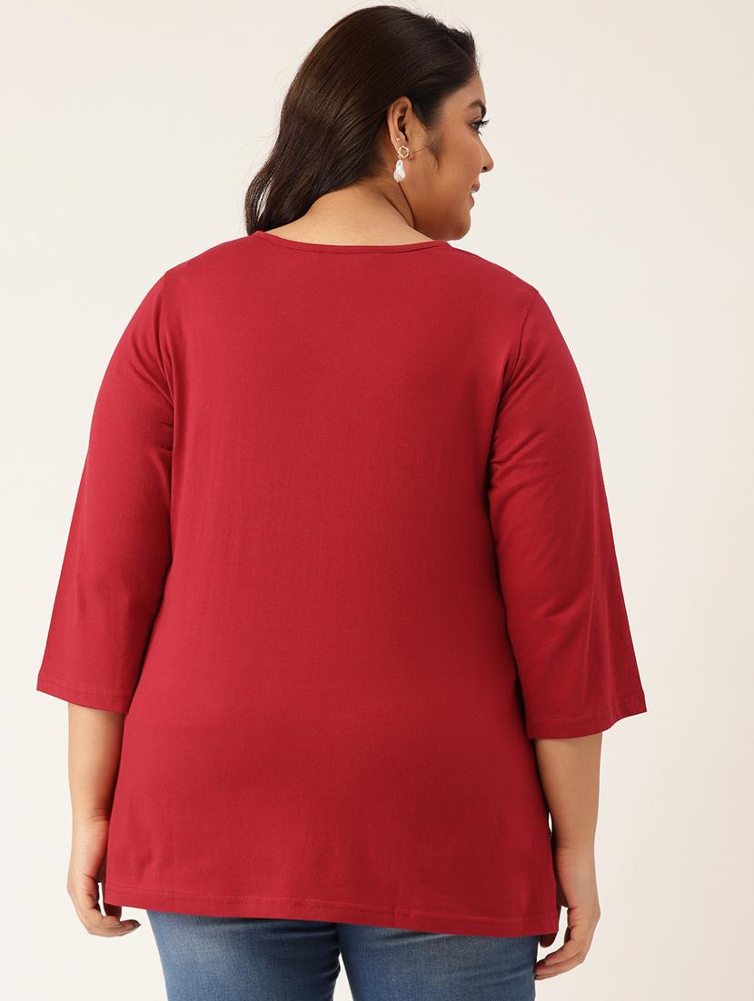 women's a line round neck top - 20132294 - Standard Image - 2