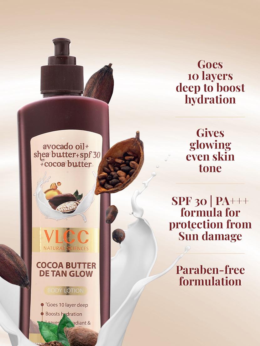 vlcc cocoa butter de-tan glow body lotion spf 30 pa+++ - 400 ml ( pack of 2 ) - 20132347 - Standard Image - 2