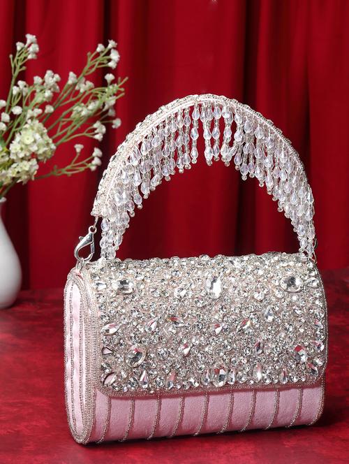 pink embellished fold over clutch - 20132432 -  Standard Image - 0
