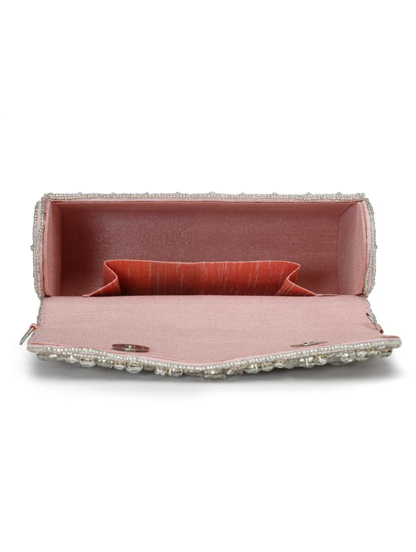 pink embellished fold over clutch - 20132432 - Standard Image - 2