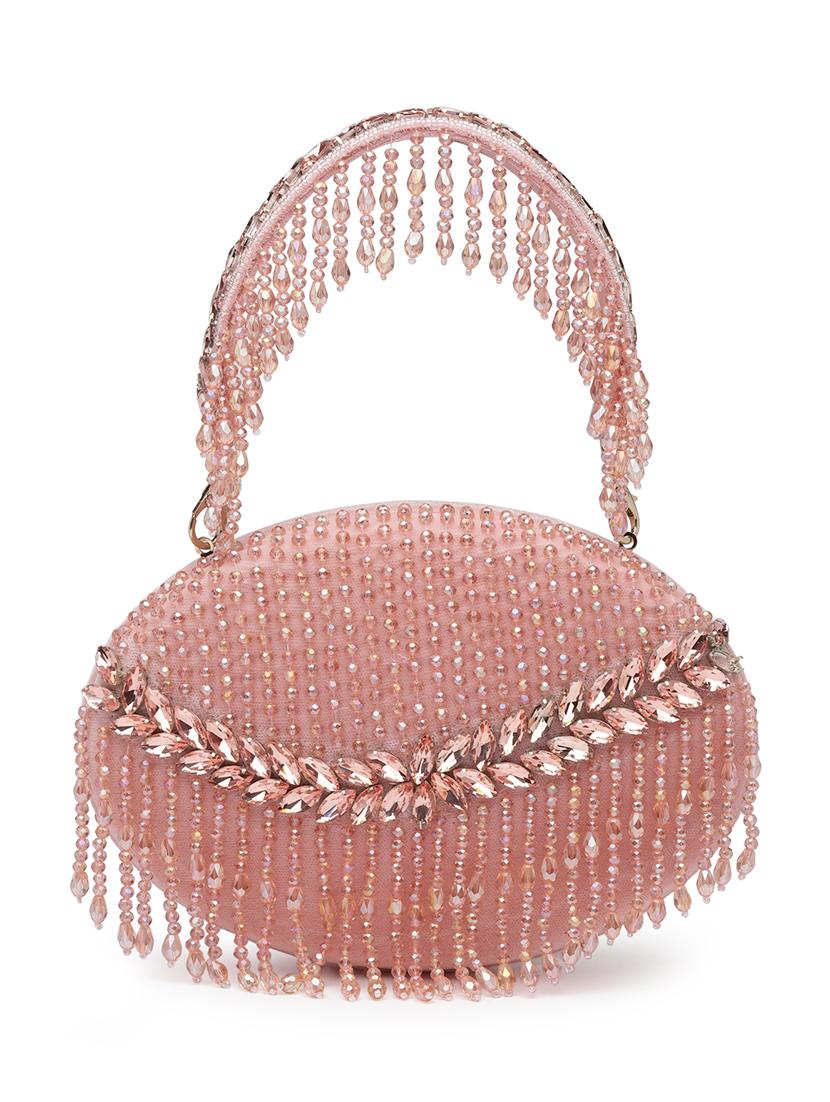 pink velvet box clutch - 20132437 - Standard Image - 2