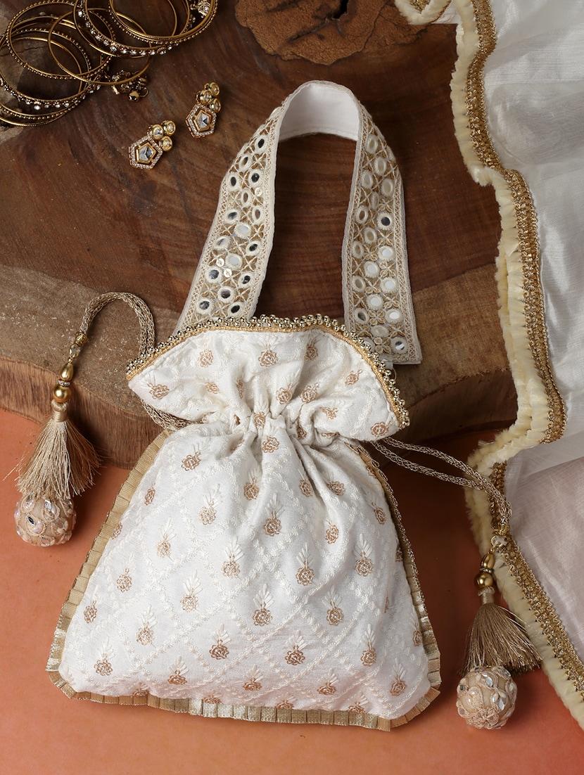 cream embroidered ethnic potli - 20132470 - Zoom Image - 0