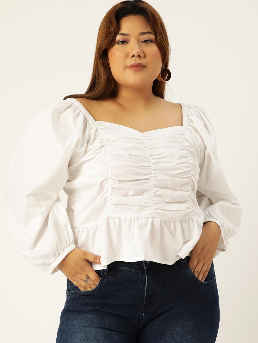 women's straight sweetheart neck top - 20132471 - Zoom Image - 0
