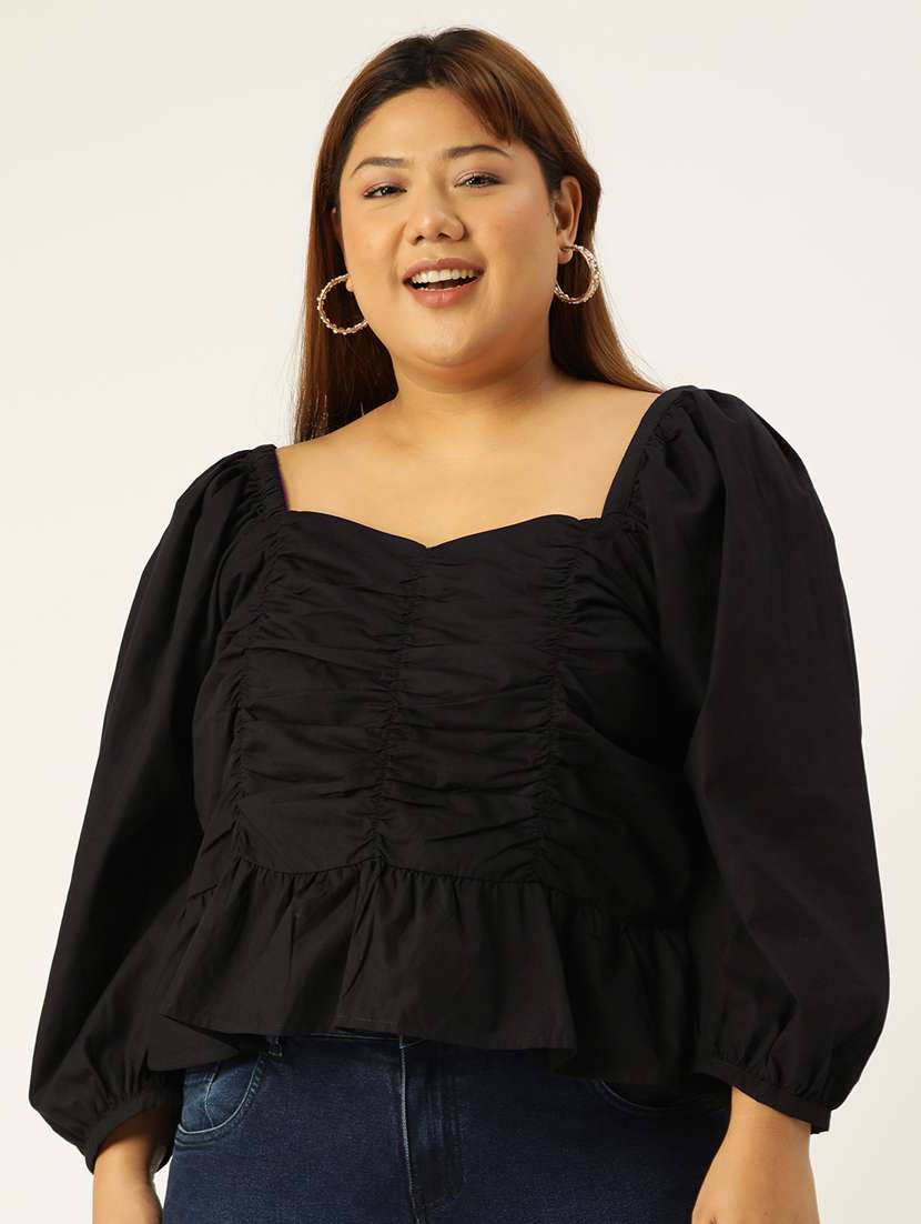 women's peplum sweetheart neck top - 20132472 - Zoom Image - 0