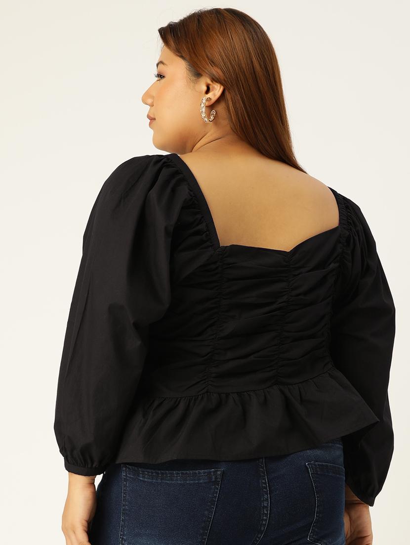 women's peplum sweetheart neck top - 20132472 - Standard Image - 2