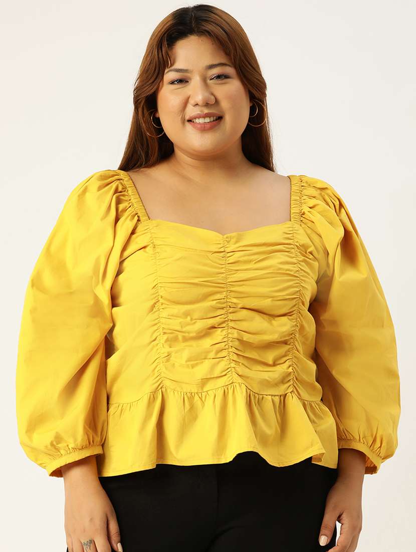 women's ruffle sweetheart neck top