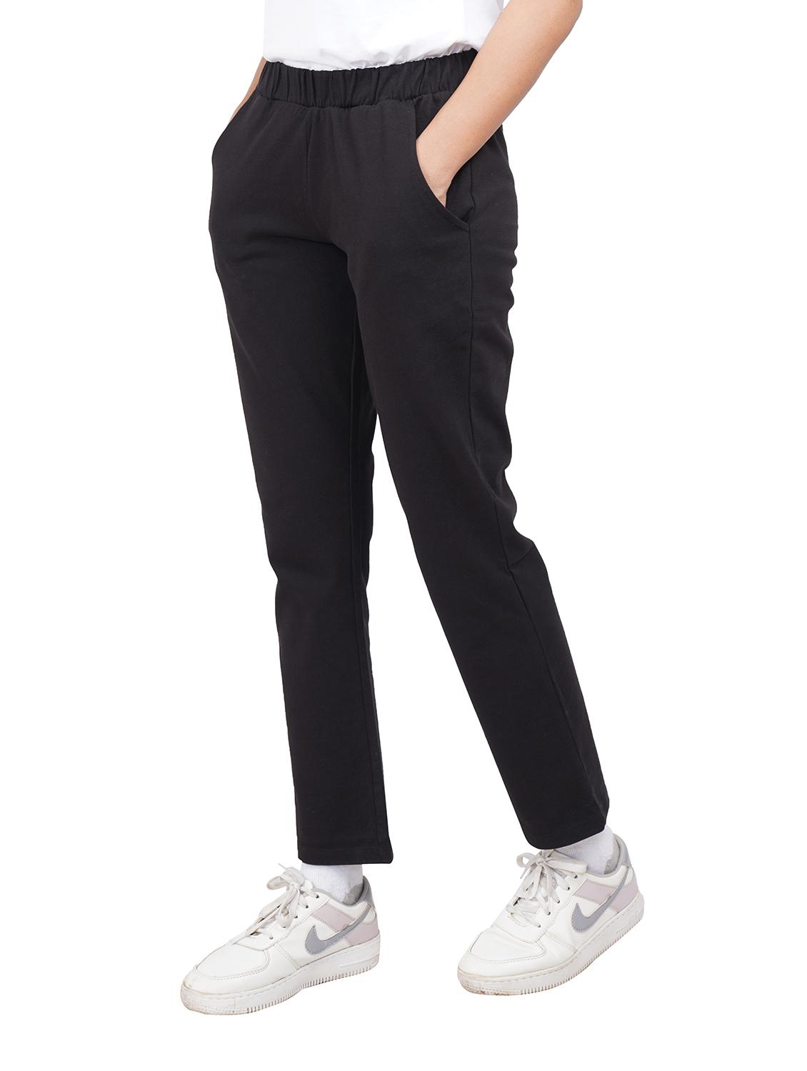 black solid yoga pants track pant - 20132594 - Standard Image - 2