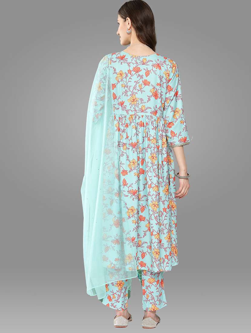 women three quarter sleeve kurta pant with dupatta set - 20132790 -  Standard Image - 2